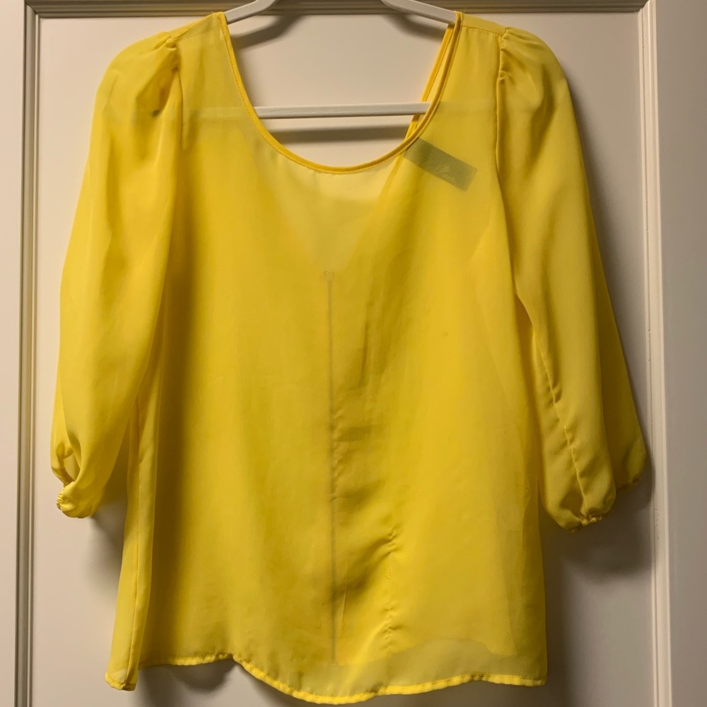 Yellow Sheer Top - Picture 2 of 7